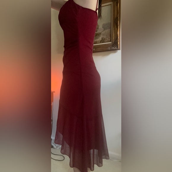 Ruby Rox Red Layered Mesh Dress. - Picture 6 of 16